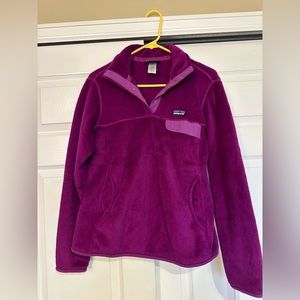 Patagonia re-tool snap-T fleece fuchsia pullover sweater